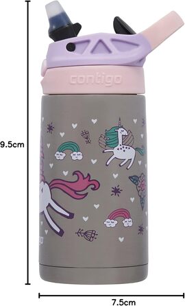 Дитяча пляшка для води Contigo Easy Clean Autospout з трубочкою, 420 мл, BPA-free, герметична, для школи, садка та спорту