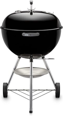 Вугільний гриль Weber Classic Kettle 57 см, чорний, з термометром, емальований, на колесах, для барбекю