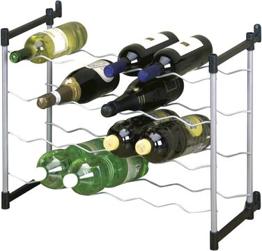 Металевий стелаж для пляшок Metaltex, сірий, на 72 пляшки