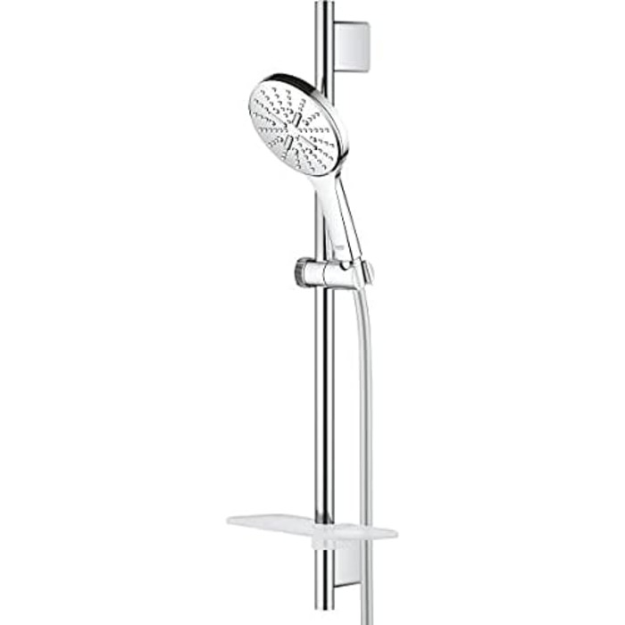 Душова лійка GROHE Vitalio SmartActive 130 Cube, 3 режими, хром, набір 600 мм, кругла