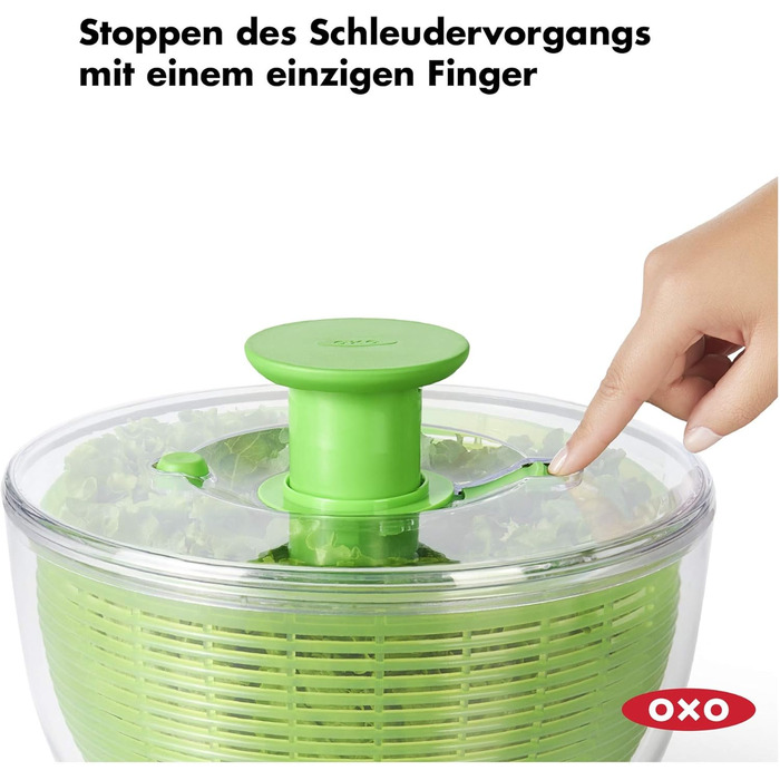 Сушарка для салату OXO Good Grips з ситом і кришкою, зелена – для сушіння листя салату