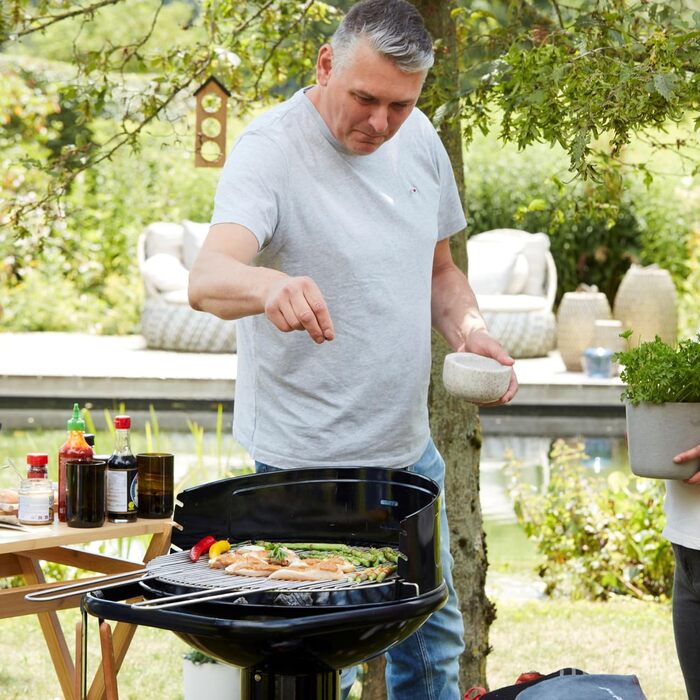 Вугільний гриль Barbecook Loewy 45 з вітрозахистом, на 6 осіб, чорний, 43x43x97 см