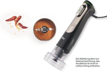 Насадка Braun MQS 270 SI для кави та спецій, EasyClick Plus, для блендерів Braun MultiQuick 7/9, срібляста