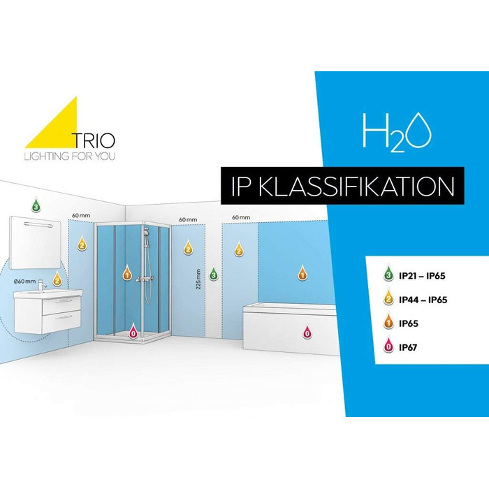 Світильник для ванної Trio Leuchten Piera 119 см, LED 8 Вт, матовий чорний, з вимикачем та розеткою, пластиковий