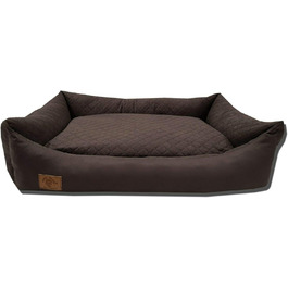 Odolplusz XXL Ліжко для великих собак 100x70 см, коричневе, знімний та праний чохол, двостороння подушка, лежак-диван для собак
