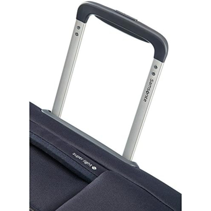 Валіза Samsonite Base Boost Spinner M, розширювана, 66 см, 67,5/73,5 л, чорна/синя, дорожня валіза на колесах