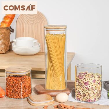 Банки для зберігання ComSaf, 4 розміри, з кришкою