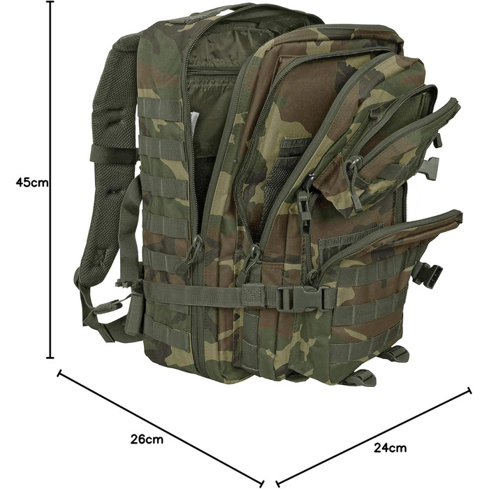 Тактичний рюкзак US Cooper Assault 25 л, Woodland, середній
