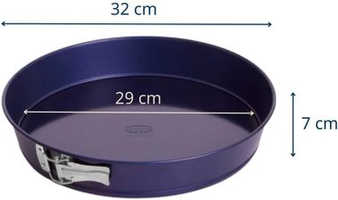 Форма для випікання Dr. Oetker 32 см, емальована, з підйомним дном – кругла антипригарна форма для торта, пирога, кішу, з конічним краєм, стійка до подряпин і порізів