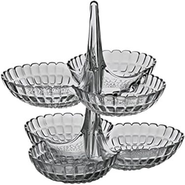 Тарілка для закусок Guzzini Tiffany, небо-сіра, 27x25x25,5 см, пластик