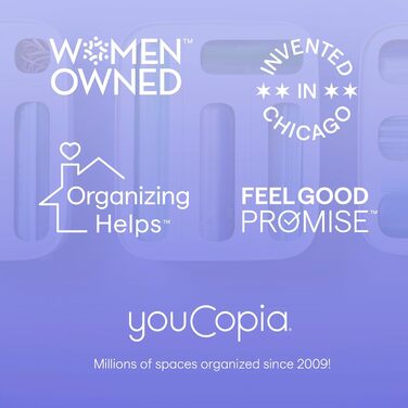 YouCopia DrawerFit органайзер для шухляд з регульованими перегородками, розсувний кухонний контейнер, білий з вкрапленнями
