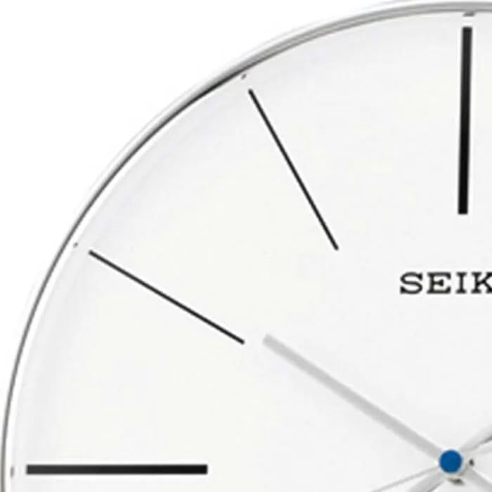 Настінний годинник Seiko сріблястий, пластик, безшумний механізм QXA634A