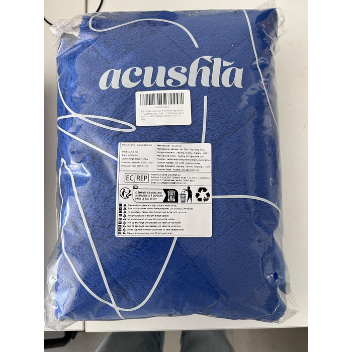 ACUSHLA водонепроникна флісова ковдра для кемпінгу 145x200 см, армійсько-зелена/синя, утеплена, вітрозахисна, для пікніка, пляжу, авто, стадіону, прання в машині