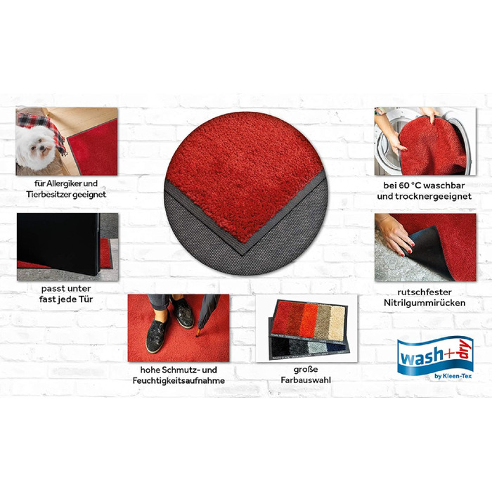 Килимок для підлоги Wash+Dry Cool Grey 35x120 см, сірий, для дому та вулиці, праний