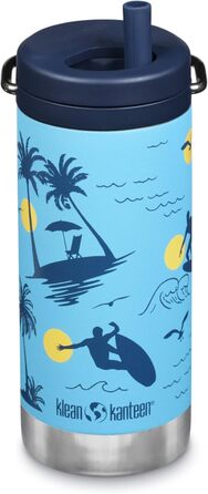 Термос Klean Kanteen TKWide 340 г з кришкою-серпантином, синій
