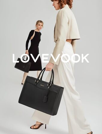 LOVEVOOK жіноча сумка для ноутбука 17 дюймів, чорна, шкіряна, велика сумка-шопер для роботи, навчання, бізнесу, університету, викладача, на плече