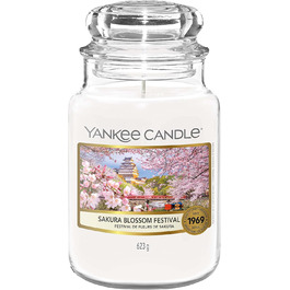 Ароматична свічка Yankee Candle Sakura Blossom Festival у склі, велика, до 150 годин, подарункова