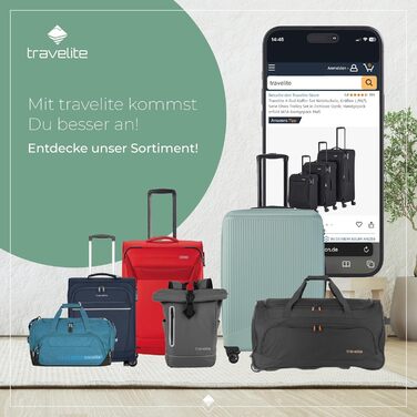 Валіза Travelite Chios L на 4 колесах, м'яка, з розширенням і захистом кутів, 78 см, 90-97 л, червона, дорожній чемодан