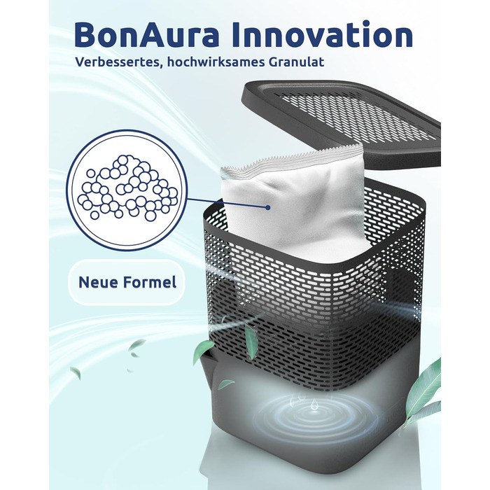 BonAura AirOne змінний набір для осушувача повітря, 12 шт. по 680 г, гранули для осушувача, захист від цвілі та запахів, для житлових приміщень