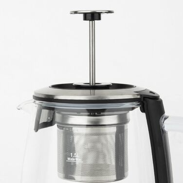 Електричний чайник H.Koenig TI600 1,5 л, скло/нержавійка