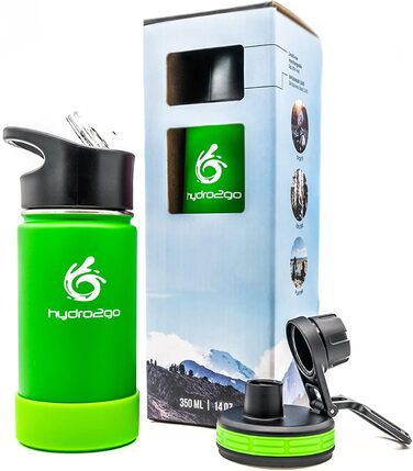 Дитяча термос-пляшка з нержавіючої сталі 350 мл, BPA Free, 2 кришки (з трубочкою та спортивна), не протікає