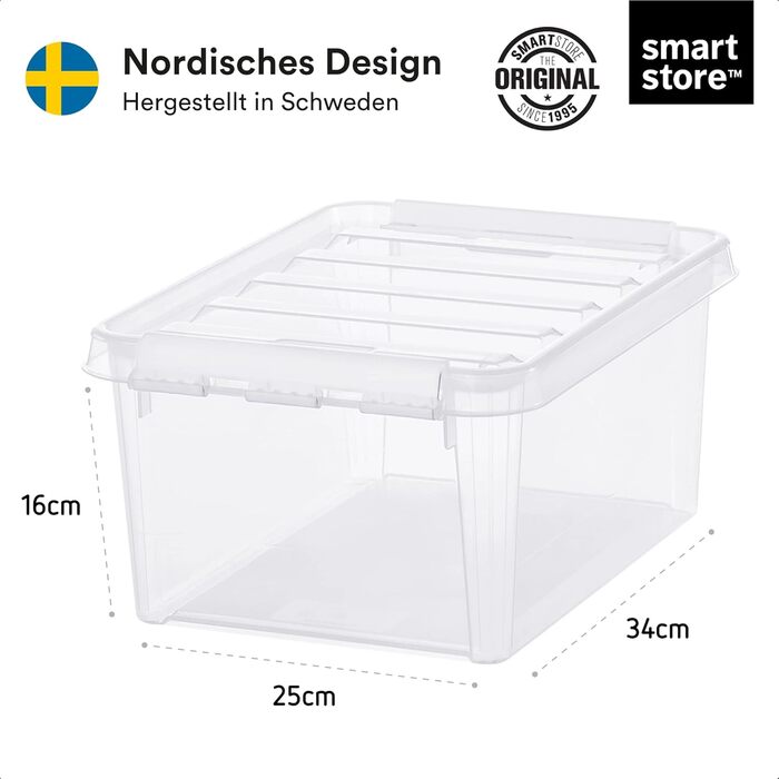 SmartStore Набір з 10 контейнерів з кришкою Classic 8 л (40x30x11 см), харчовий пластик, стійкі до штабелювання, зміцнені кути, 10 років гарантії