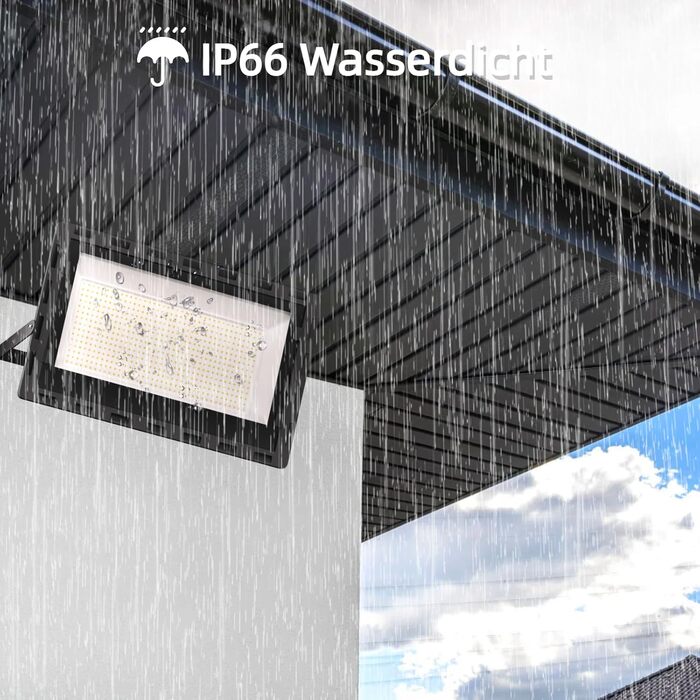 Wegoodlife LED прожектор 500Вт 50000Лм, 6500K холодне біле світло, IP66 водонепроникний, 50см кабель без вилки, для вулиці, гаража, подвір'я, коридору