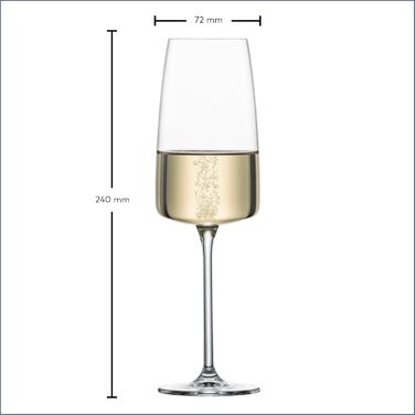 Келихи для ігристого вина Zwiesel Glas Vivid Senses, набір 2 шт., витончені кришталеві келихи з тритану, легкі та міцні, для шампанського, можна мити в посудомийній машині, вироблено в Німеччині