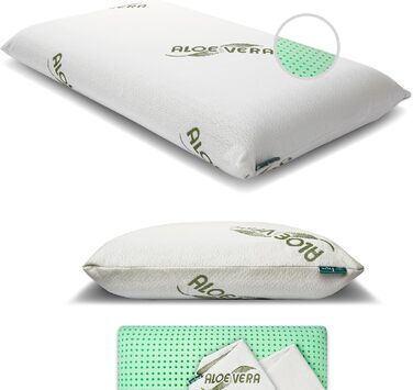 Подушка для сну з піни Memory Foam 15 см, для сну на боці, Aloe Vera, для дорослих, виготовлена в Італії