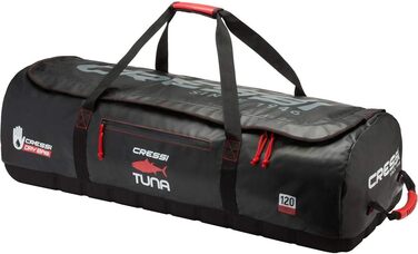 Велика водонепроникна сумка Cressi Tuna 120 л чорна/червона, з коліщатками або без, для дорослих