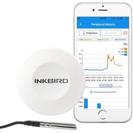 Термометр-гігрометр Inkbird IBS-TH1 для приміщень і вулиці з Bluetooth, LED-дисплеєм та смарт-сенсором (керування через додаток)