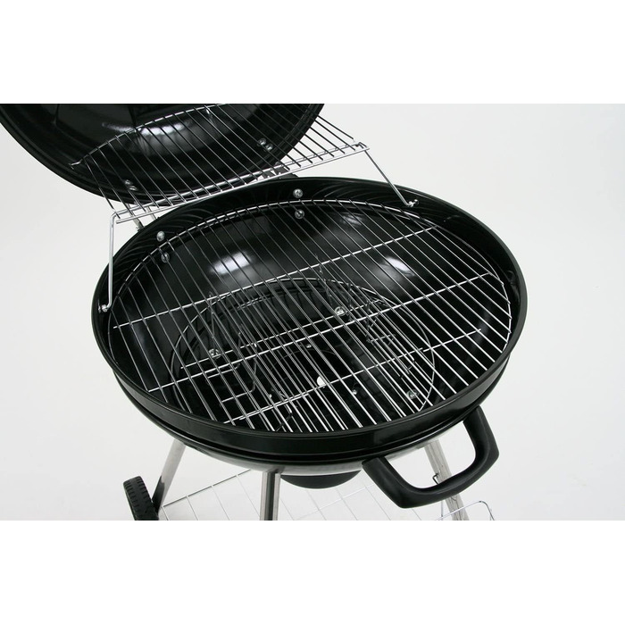 Кульовий гриль BBQ-Toro 57 см з термометром, круглий вугільний гриль із кришкою для барбекю