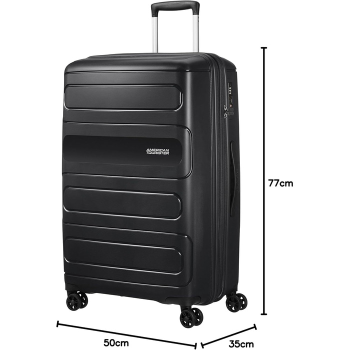 Валіза American Tourister Sunside Spinner L 77 см, розширювана, чорна, 118 л