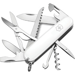 Швейцарський ніж Victorinox Huntsman, 15 функцій, білий, мультитул Swiss Army Knife з лезом, штопором, відкривачкою