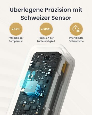 Гігрометр-термометр SwitchBot IP65 для приміщень і вулиці, Bluetooth, з датчиком точки роси, VPD, абсолютної вологості, зовнішній термометр, збереження даних для теплиці та винного погребу, набір 3 шт.