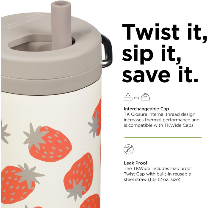 Термос Klean Kanteen TKWide 340 мл з кришкою, різнокольоровий