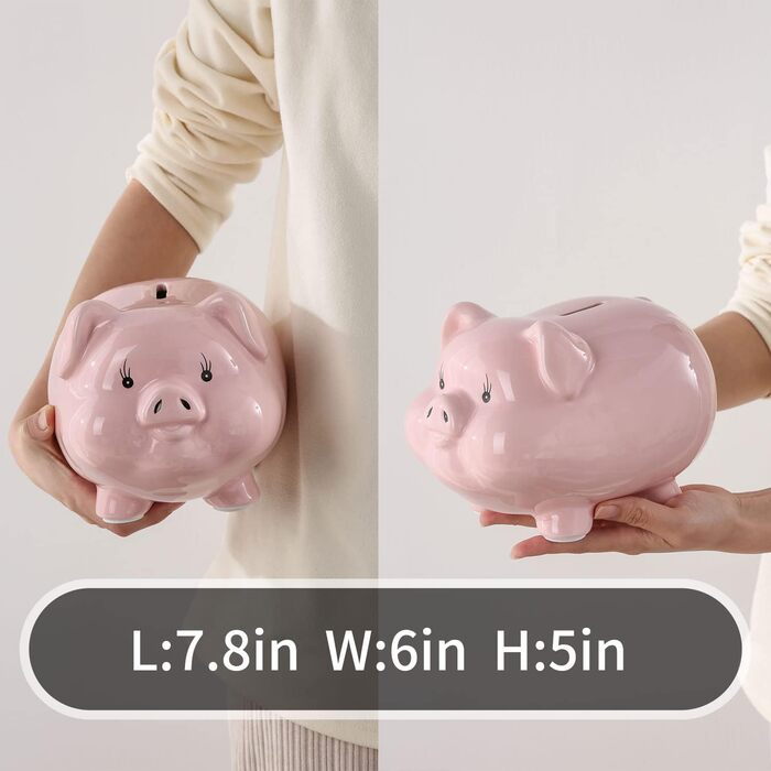 Керамічна скарбничка-свинка Pig World для дітей і дорослих, подарунок, дитячий декор, сувенір, рожева