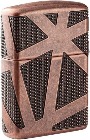 Запальничка Zippo Armor антикварна мідь, геометричний дизайн, 360°, універсальна
