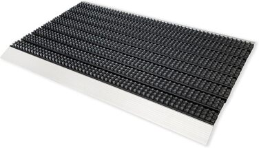 Алюмінієвий килимок для входу Astra Super Brush, брудозахисний, сірий, 40x60 см, надміцний, нековзкий, для вулиці та приміщення