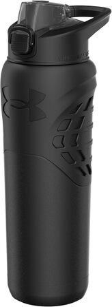 Пляшка для води Under Armour з нержавіючої сталі, ізольована, з карабіном, не протікає, для дітей і дорослих, для спорту та фітнесу, 680 мл, чорна