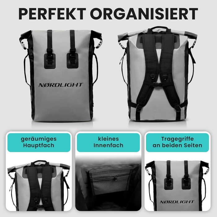 Водонепроникний рюкзак Dry Bag 35л з рол-топом та м'якими лямками для водних видів спорту, велоспорту, кур'єрської доставки, трекінгу та риболовлі