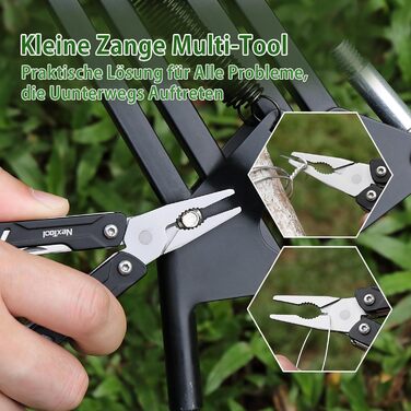 Мультитул 9-в-1 Mini Sailor Lite чорний: плоскогубці, ножиці, SIM-екстрактор, викрутка, без леза, для подорожей, EDC, TSA-дозволений