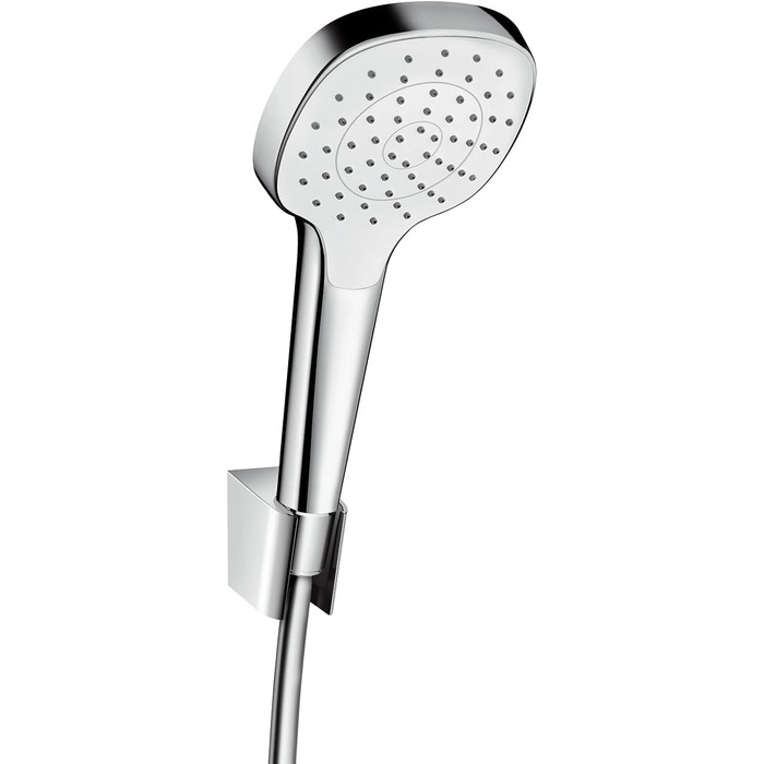 Душова лійка hansgrohe Croma Select E, 3 режими, біло-хром, з тримачем