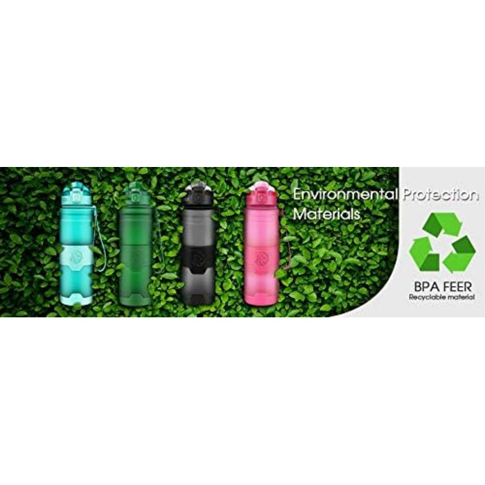 Дитяча спортивна пляшка ZORRI 1000 мл, BPA-free, тритан, з фільтром, сіра