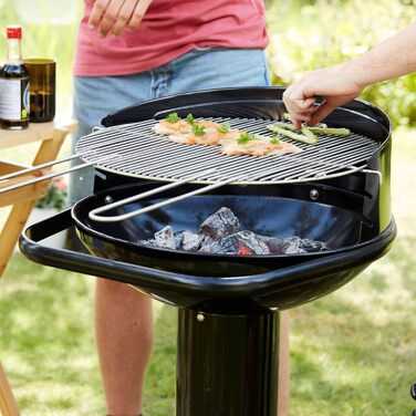 Вугільний гриль Barbecook Loewy 45 з вітрозахистом, на 6 осіб, чорний, 43x43x97 см