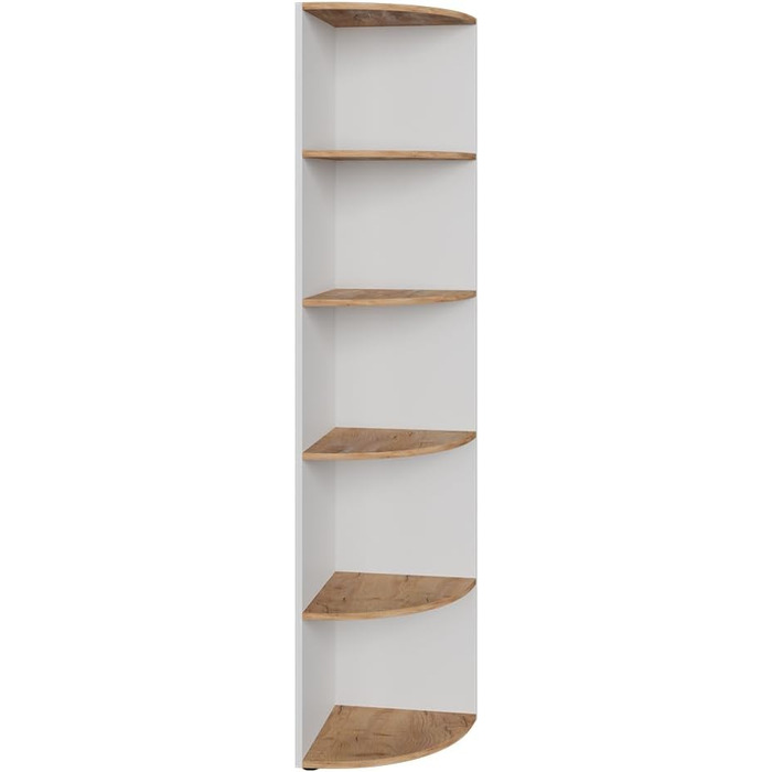 Кутова полиця Vicco Ecki, книжкова, біла/дуб золотистий, 180x40 см