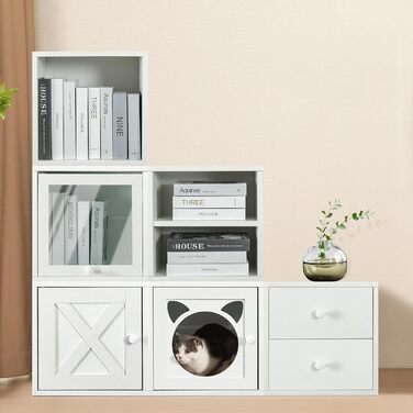 Модульний органайзер-куб для зберігання Magic DIY, штабельований, білий, для дому, книг, одягу, іграшок, шафи