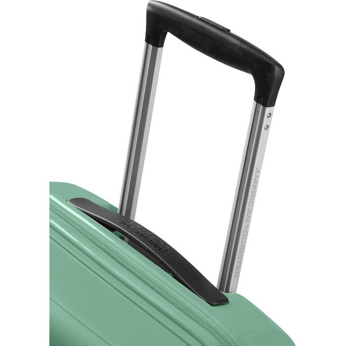 Валіза American Tourister Sunside Spinner 55 см, 35 л, чорна/зелена, легка дорожня валіза на 4 колесах