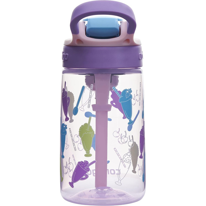 Дитяча пляшка для води Contigo Easy Clean Autospout з трубочкою, BPA-free, 420 мл, пластикова, герметична, легка у догляді, для школи та спорту (Strawberry Shakes)