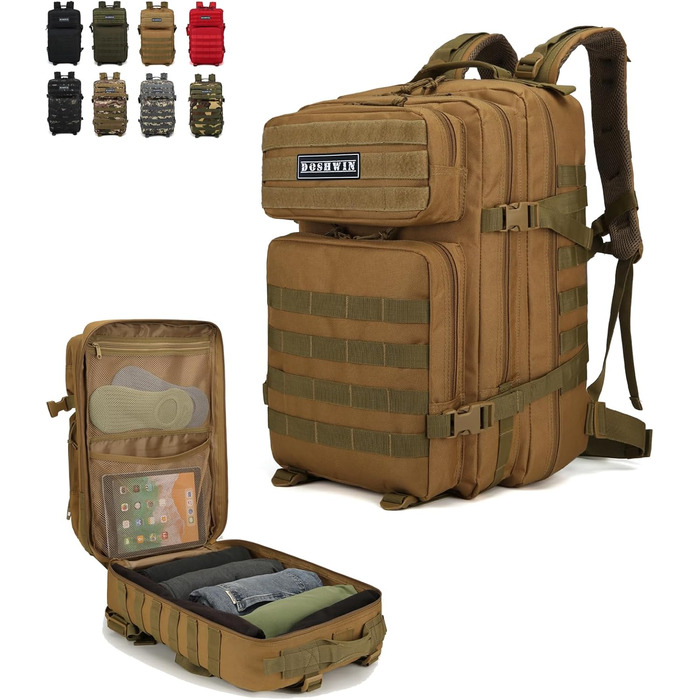 Тактичний військовий рюкзак 40 л для виживання, армійський Molle, колір хакі